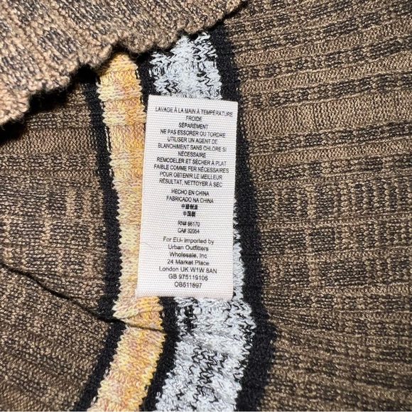 Free People Striped Knit Cowl Neck Top Blouse Off Shoulder Neutral XS - Picture 13 of 13